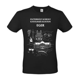 Férfi fekete póló grafikával