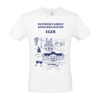 Férfi fehér póló grafikával